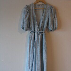 & Other Stories Light Blue Floral Maxi Wrap Dress